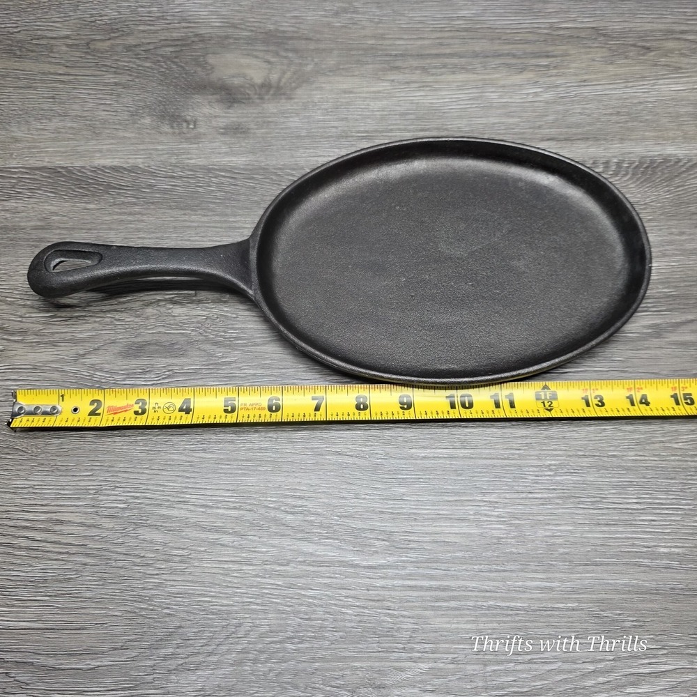 Traditional Castiron Basic Essentials Oval Fajita Skillet Black 9x7 Cast Iron - Picture 11 of 13